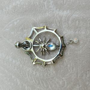 $9 Gorgeous Spider Web  belly navel ring NWOT Goth Halloween